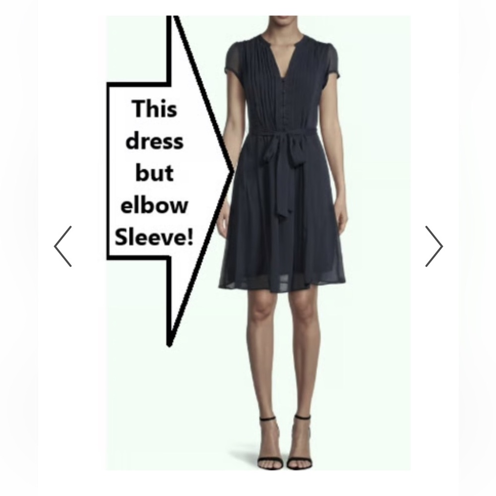 Navy tuxedo pleated Women's Dress